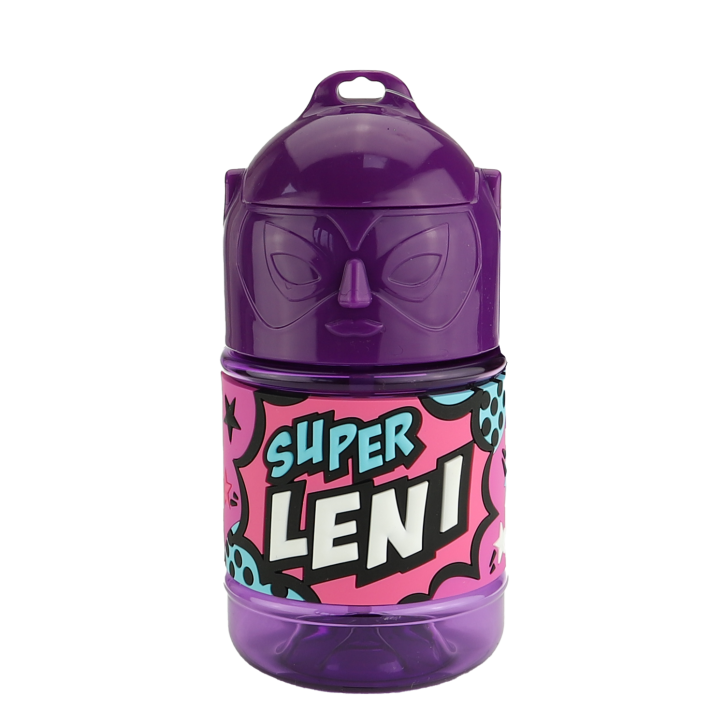 Wasserflasche f. Kinder mit Namen für Schule und Freizeit-BPA frei-Trinkflasche Leni