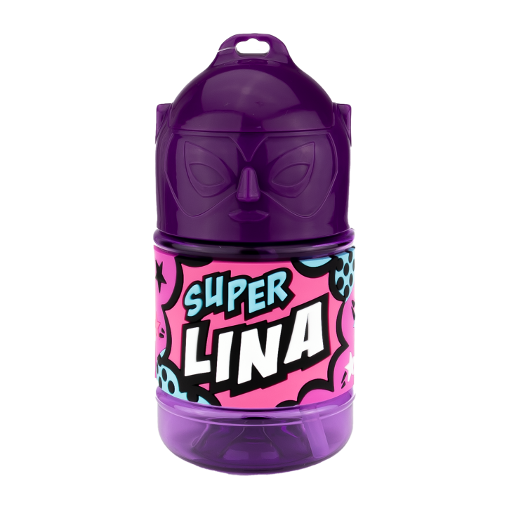 Wasserflasche f. Kinder mit Namen für Schule und Freizeit-BPA frei-Trinkflasche Lina