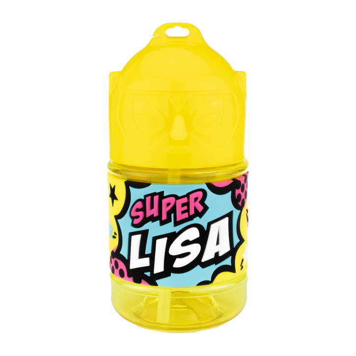Wasserflasche f. Kinder mit Namen für Schule und Freizeit-BPA frei-Trinkflasche Lisa