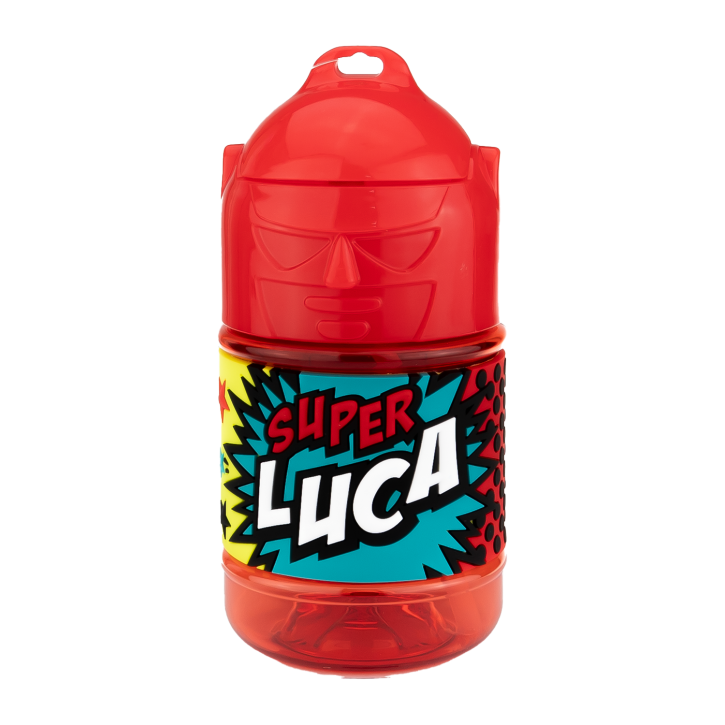 Wasserflasche f. Kinder mit Namen für Schule und Freizeit-BPA frei-Trinkflasche Luca