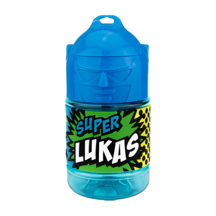 Wasserflasche f. Kinder mit Namen für Schule und Freizeit-BPA frei-Trinkflasche Lukas
