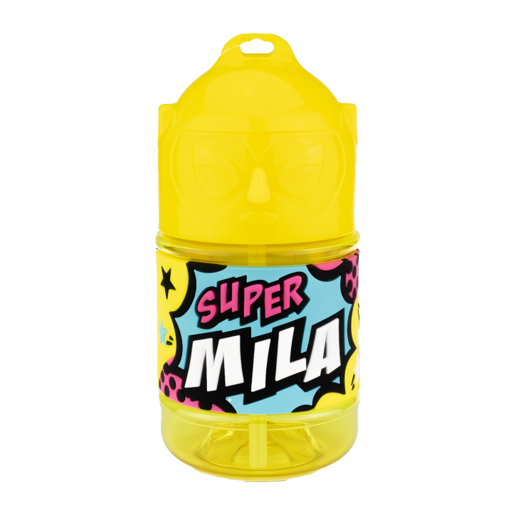 Wasserflasche f. Kinder mit Namen für Schule und Freizeit-BPA frei-Trinkflasche Mila