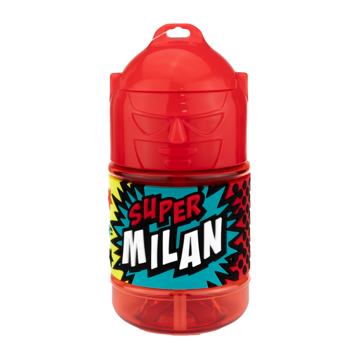 Wasserflasche f. Kinder mit Namen für Schule und Freizeit-BPA frei-Trinkflasche Milan