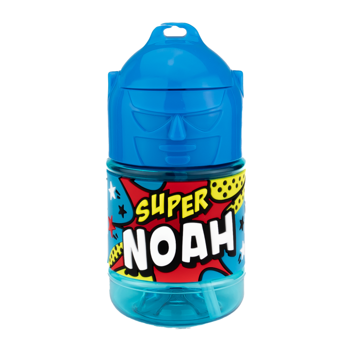 Wasserflasche f. Kinder mit Namen für Schule und Freizeit-BPA frei-Trinkflasche Noah