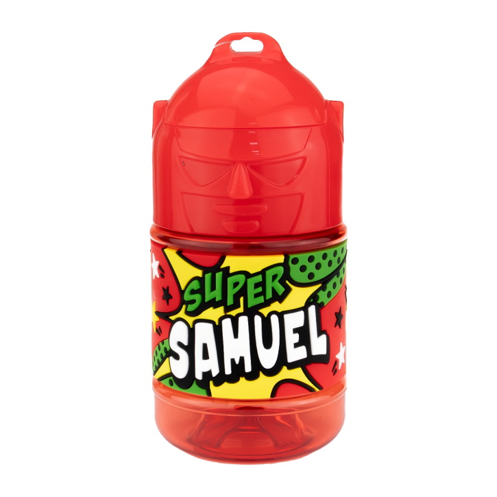Wasserflasche f. Kinder mit Namen für Schule und Freizeit-BPA frei-Trinkflasche Samuel