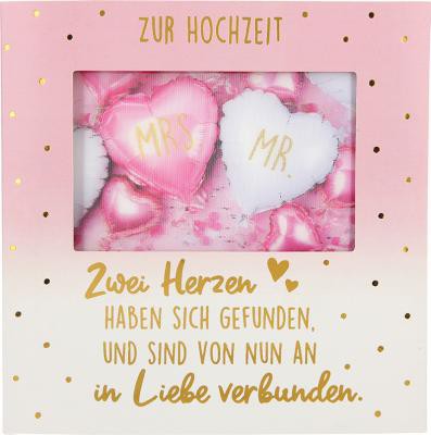 Hochzeitskarte Klappkarte 3D mit Musik & Licht Zur Hochzeit Zwei Herzen haben sich..