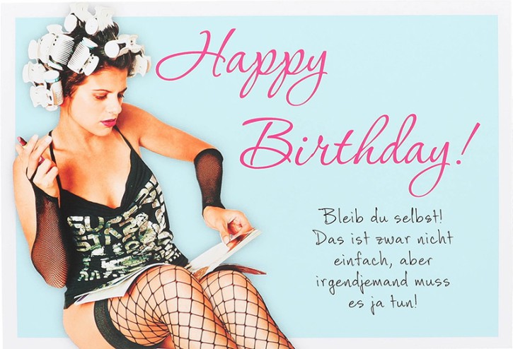 Cartolini Klappkarte mit Sprüchen 048 - Happy Birthday! Bleib du selbst!