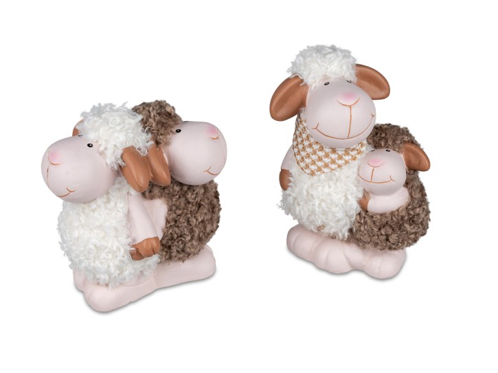 Dekoratives Osterschafpaar Keramik Schafe  15cm - Dekoration Ostern - 1 Stück Lieferumfang