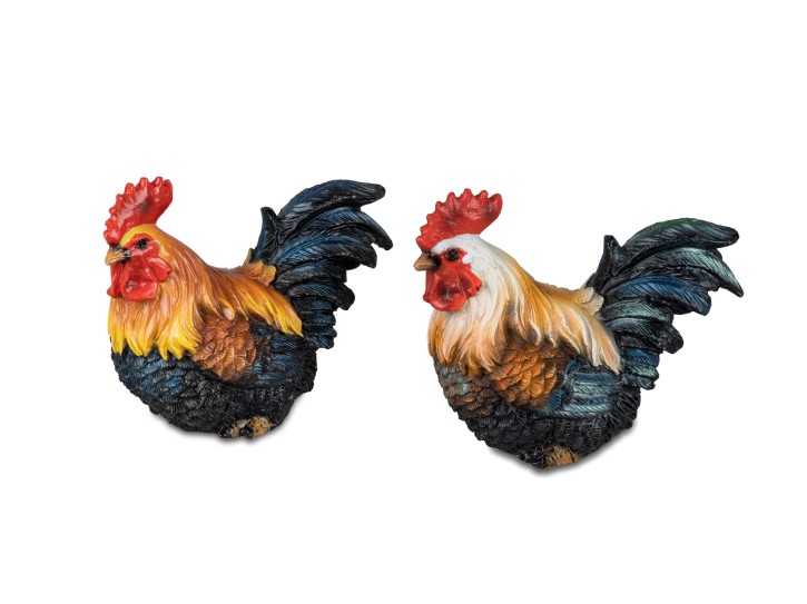 1 Set bestehend aus 2  Hähnen Osterdekoration Osterschmuck Hahn 10cm handbemalt