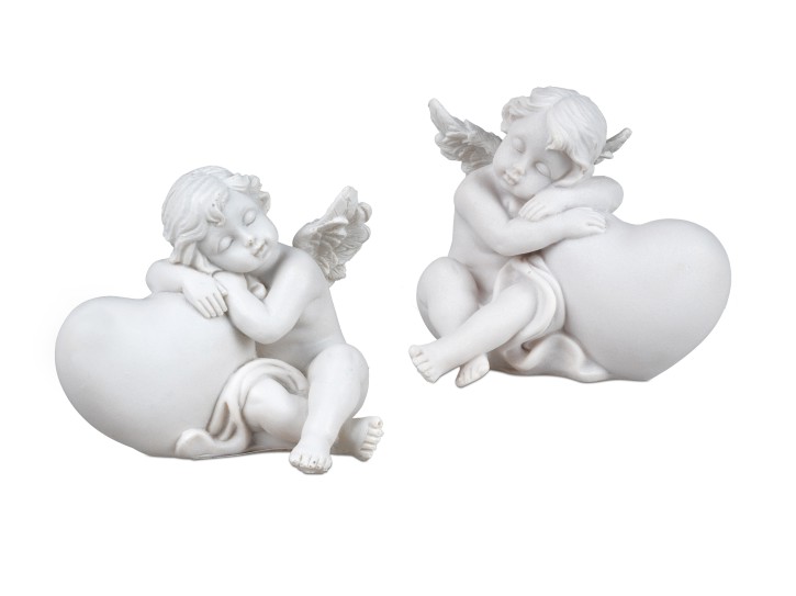 Trauerstein Gedenkstein als Grabschmuck Engel sitzend mit Herz weiss-matt Trauerstein Gedenkstein als Grabschmuck Engel sitzend mit Herz weiss-matt