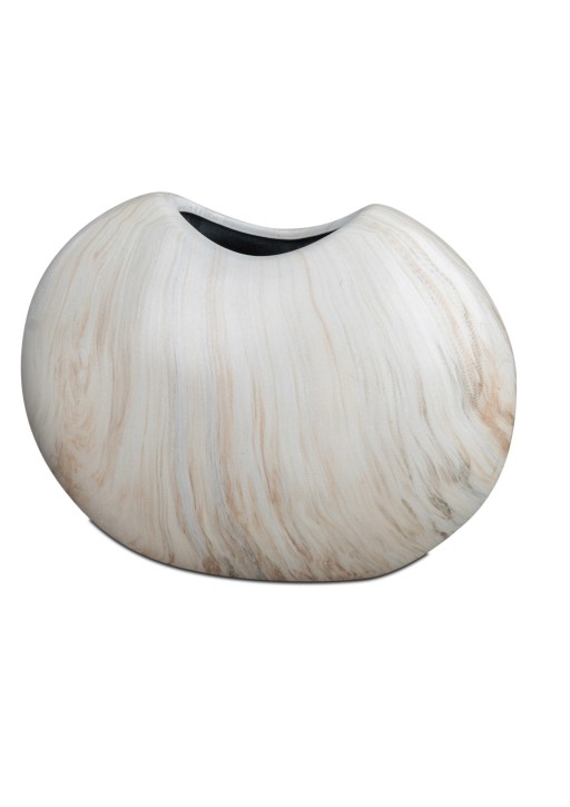 Formano 1 Stück Dekovase 17 cm Marmor Blumenvase oval- Dekoration für ein schönes Zuhause