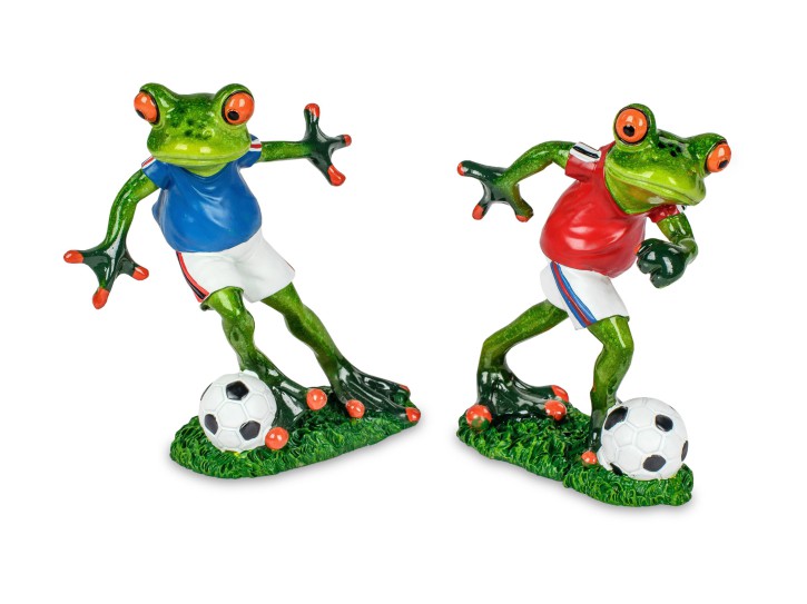 1 Set bestehend aus 2 Stück Frösche Dekofigur Frosch Fan Fußball - Geschenke für Fussballfans