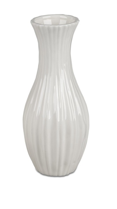Blumenvase Porzellan Dekovase Vase Tischvase weiss 9x21cm