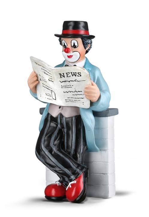Gildeclown Figur -Pressefreund - Deko Figur und Sammlerstück 15cm hoch  - handbemalt - Dekoration im Innenbereich