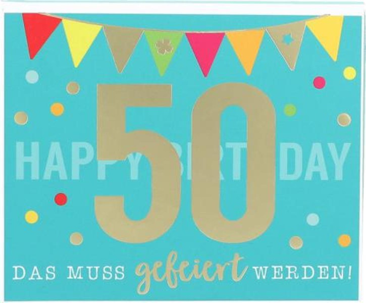 WUNSCHERFÜLLER Soundboxen Zahlengeburtstage 1 Stück - 50 Das muss gefeiert werden! - zum 50. Geburtstag