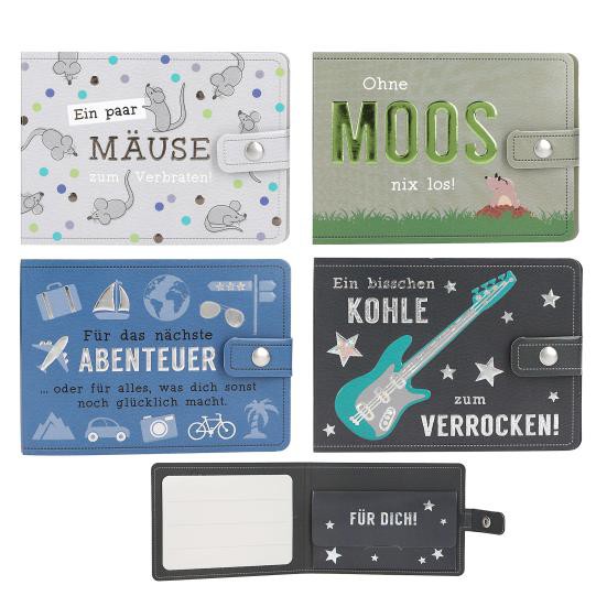 WUNSCHERFÜLLER Geschenk-Portemonnaie Set von 4 Stück | kreative Geldgeschenk Verpackung