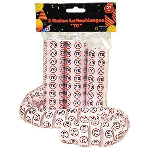 Udo Schmidt 11484 - Luftschlangen 70 , 3 Rollen- zum 70. Geburtstag