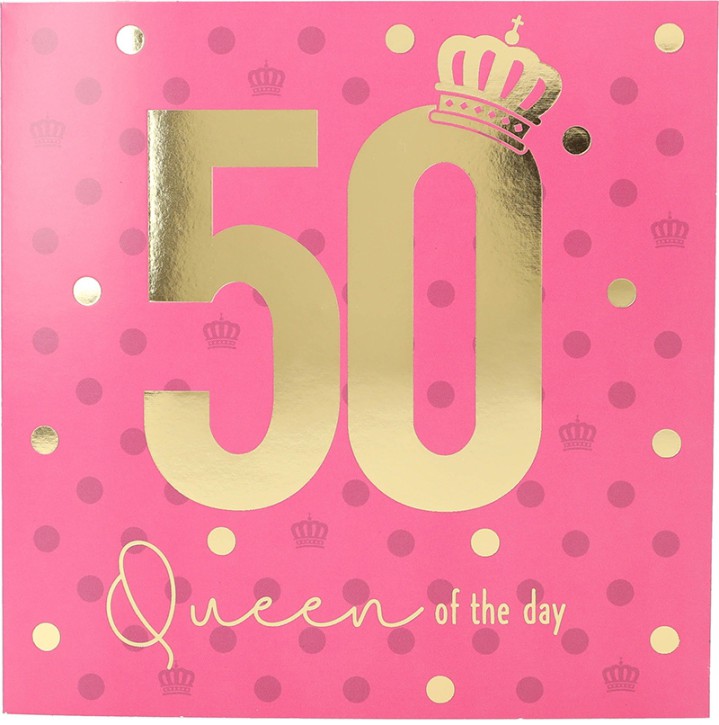 Zahlenkarte zum 50. Geburtstag mit Musik, veredelte Klappkarte mit originellem Innentext, inkl. Umschlag, Format 15,5 x 15,5 cm