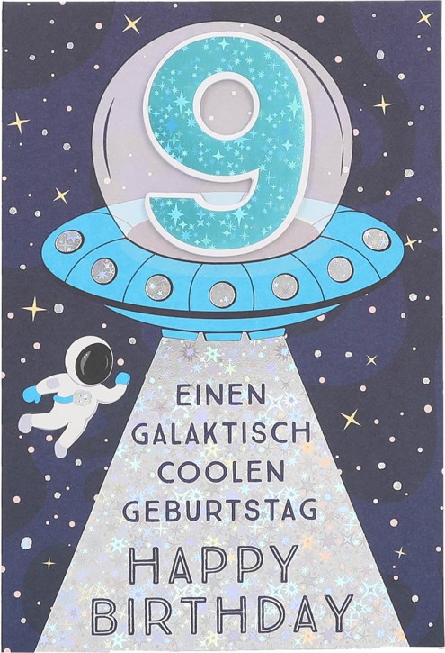 11566 Depesche Zahlenkarte, Glückwunschkarte-9 Einen galaktisch collen Geburtstag