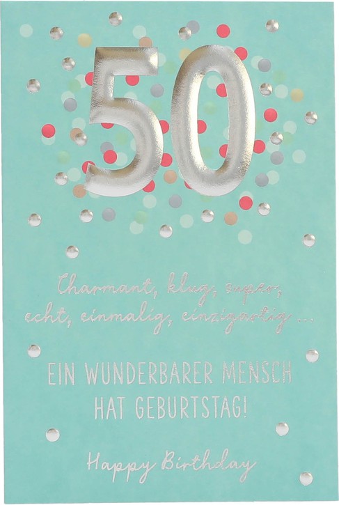 11566 Depesche Zahlenkarte, Glückwunschkarte- 50- charmant, klug, super,...