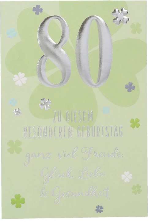 11566 Depesche Zahlenkarte, Glückwunschkarte-Zum 80. Geburtstag