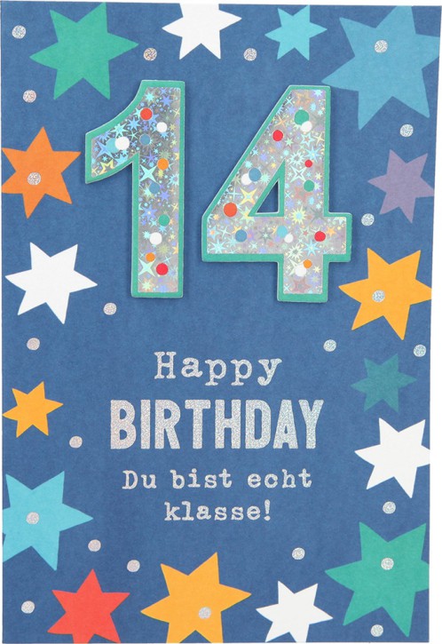 11566 Depesche Zahlenkarte, Glückwunschkarte-14 Happy Birthday Du bist echt klasse!