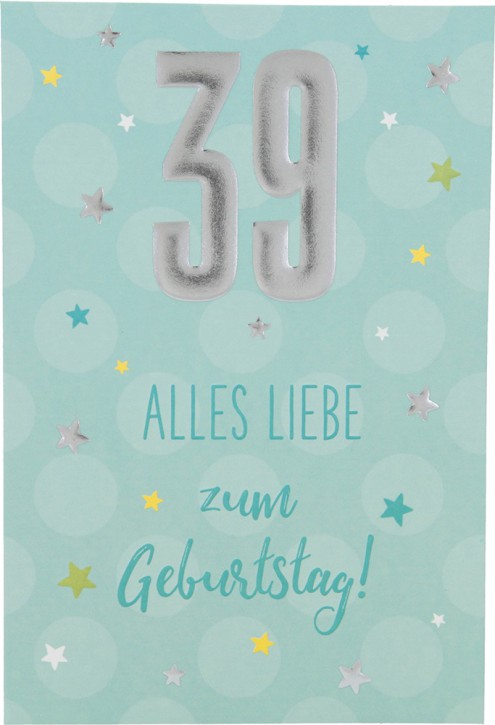 11566 Depesche Zahlenkarte, Glückwunschkarte-39 Alles Liebe zum Geburtstag!