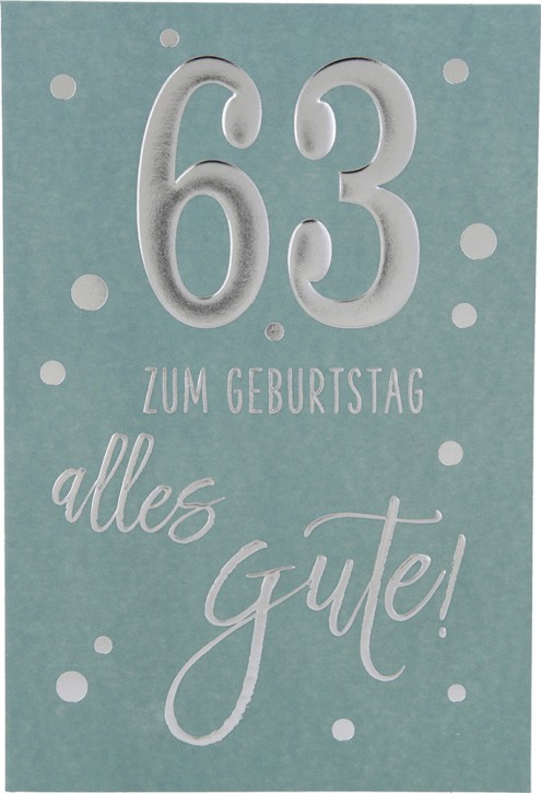 11566 Depesche Zahlenkarte, Glückwunschkarte-63 Zum Geburtstag alles Gute!