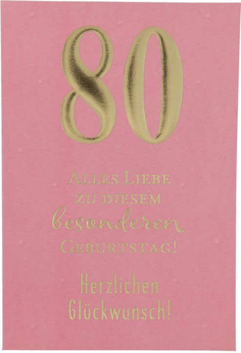 11566 Depesche Zahlenkarte, Glückwunschkarte-80 Alles Liebe zu diesem besonderen-rosa