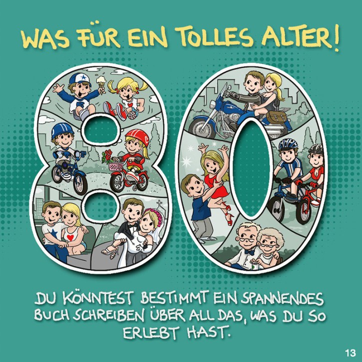 Geburtstagskarte mit Musik-Was fuer ein tolles Alter! 80 Du kÃ¶nntest