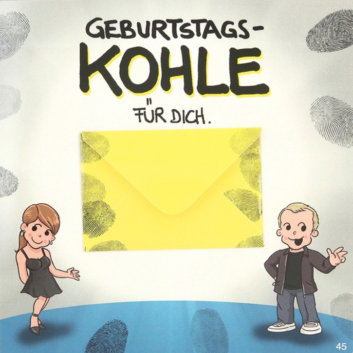 Geburtstagskarte mit Musik-Geburtstags-Kohle fuer dich.