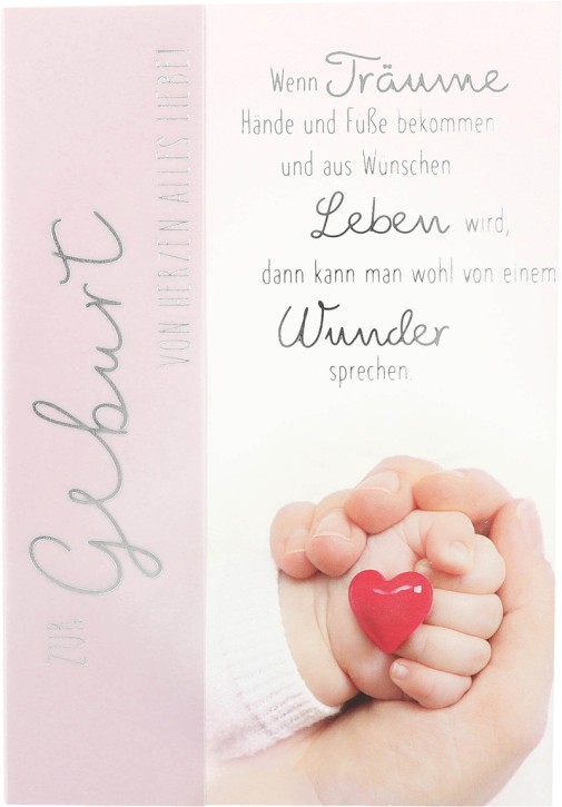 Emotions  1 Stück Geburtstagskarte 55/Zur Geburt von Herzen alles Liebe