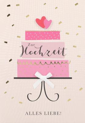  Grusskarte Geburtstagskarten Klappkarten m. Umschlag/ohne Innentext  Gruß von Herzen  18x12,5x0,7cm (Zur Hochzeit alles Liebe!)