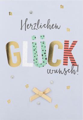  Grusskarte Geburtstagskarten Klappkarten m. Umschlag/ohne Innentext  Gruß von Herzen  18x12,5x0,7cm (Herzlichen Glückwunsch!)