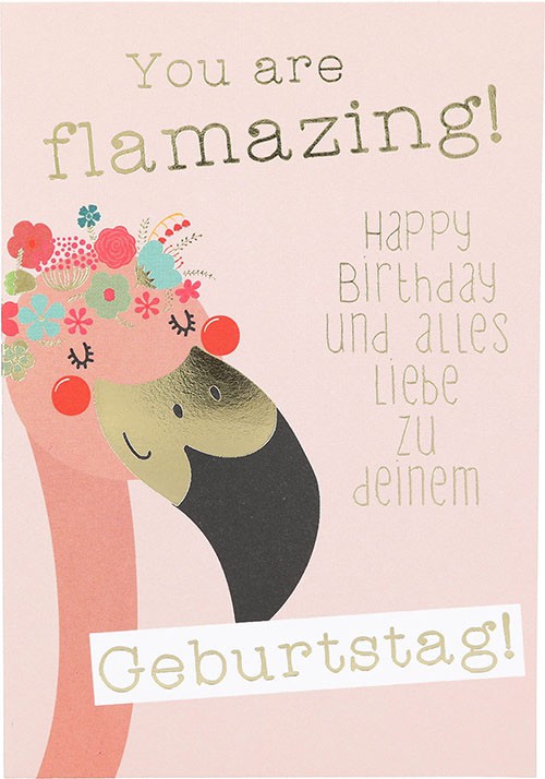 Klappkarte Hello you 1-You are flamazing! Happy Birthday und
