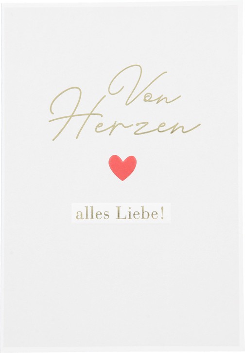 Besonders schoen Klappkarte -  Von Herzen alles Liebe!