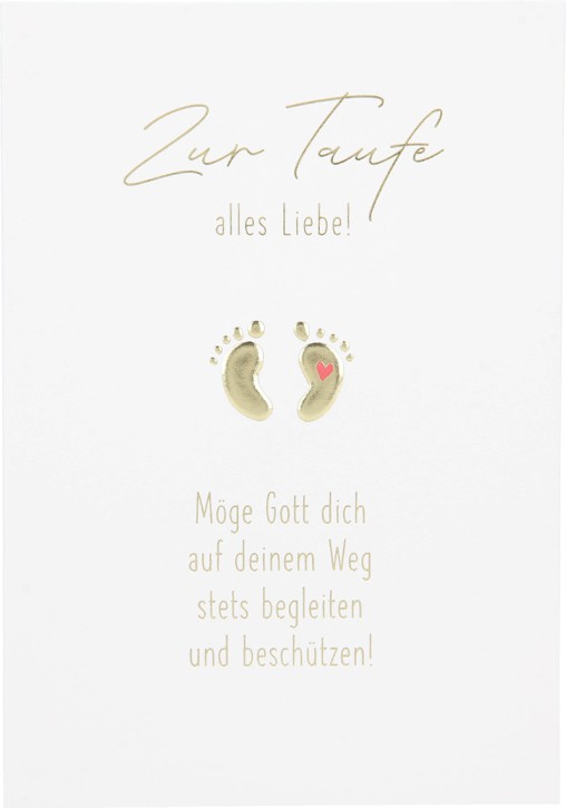 Besonders schoen Klappkarte -  Zur Taufe alles Liebe! Moege Gott dich...