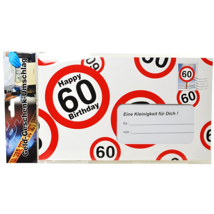 Riesen-Umschlag zum 60. Geburtstag Verpackung Geldgeschenke