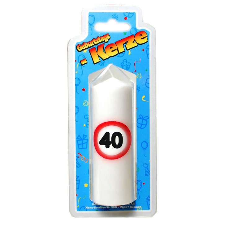 Geburtstags Kerze zum 40. Geburtstag 135g (Grundpreis 1kg: 73,70  EUR)