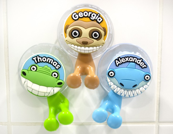 Kinder Zahnbürstenhalter Tierfiguren Figur Hai blau