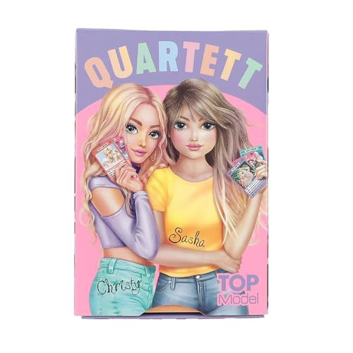 TOPModel-Quartett Kartenspiel mit Model-Motiven, 32 Bunte Spielkarten