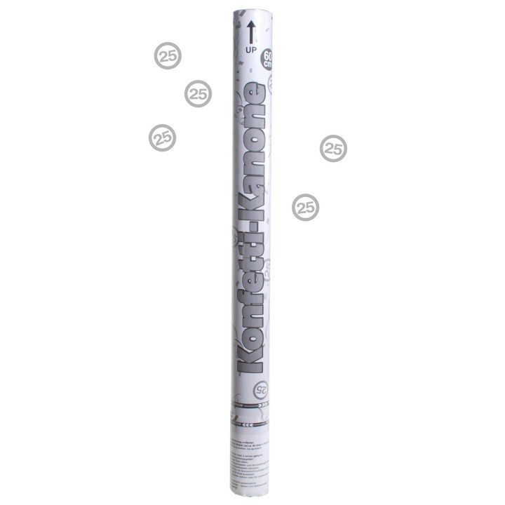 1 Shooter Konfetti-Kanone silberne Hochzeit Kunststoff 60 cm Füllung ca 40 g