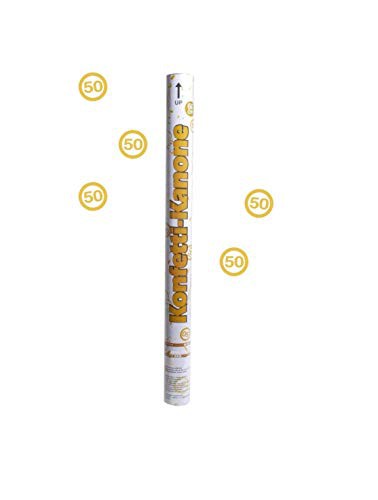 1 Shooter Konfetti-Kanone Goldene Hochzeit Kunststoff 60 cm Füllung ca 40 g