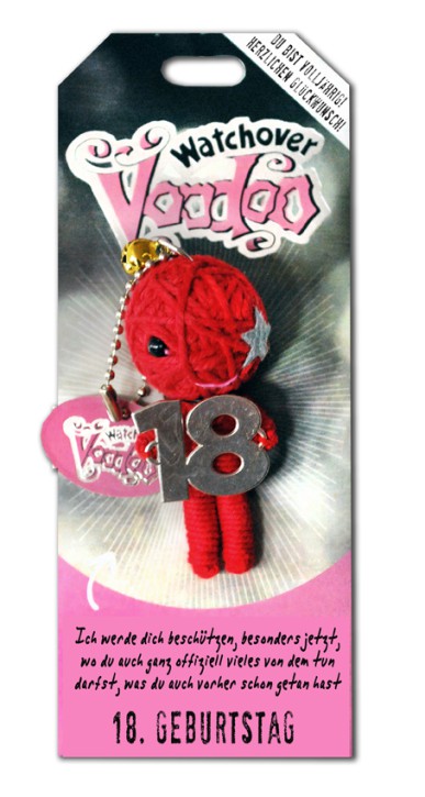 Watchover Voodoo Sammel Puppe mit Spruch 18. Geburtstag