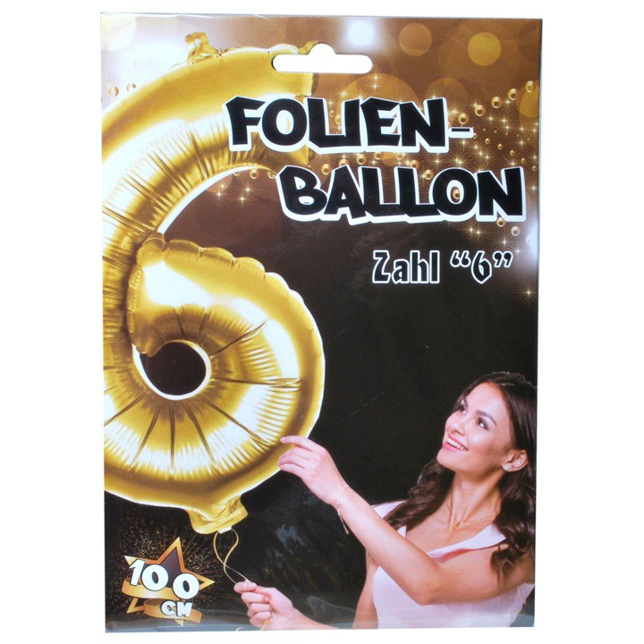 Udo Schmidt 1 Stück Riesen-Folien-Ballon 6", Gold 1m groß
