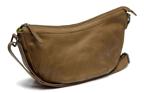 The Chesterfield Brand Clarita Washed Waxed Shoulderbag Olive Green ca. 34x17cm