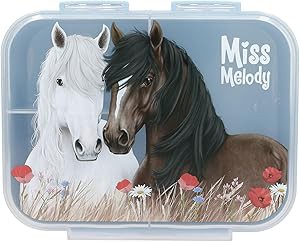 Miss Melody Dusty Rose - Brotdose in Hellblau, mit Pferde Motiv