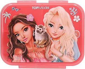 TOPModel Juicy - Brotdose in Grün und Rosa, mit Model Motiv und Blumen Muster