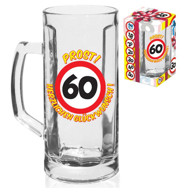 Bierglas Bierhumpen - 60 -  zum 60. Geburtstag