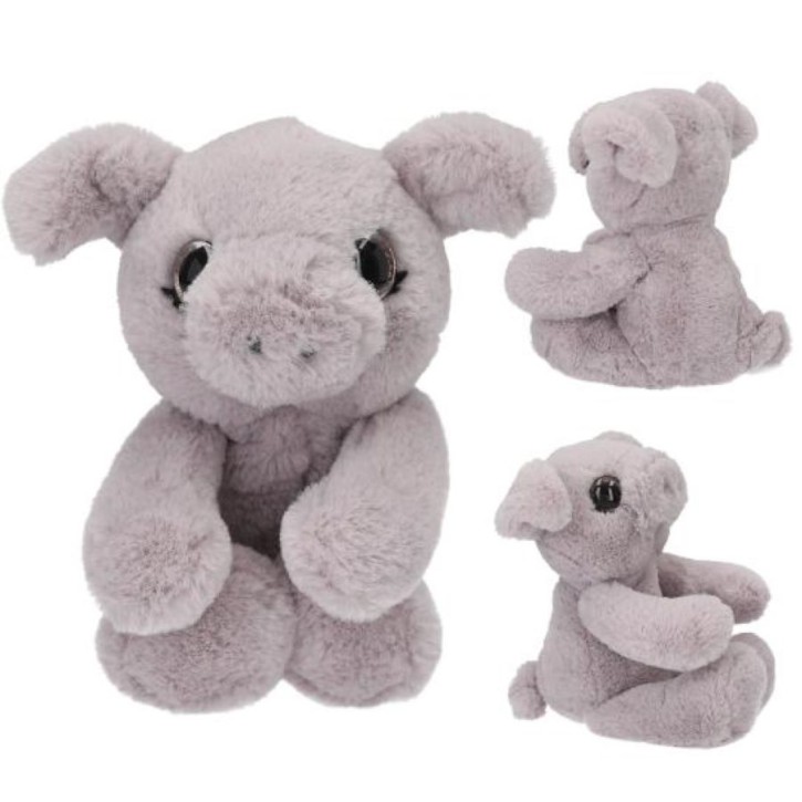 SNUKIS Plüsch Ferkel 25 cm -superweiches, mauvefarbenes Plüsch-Schwein